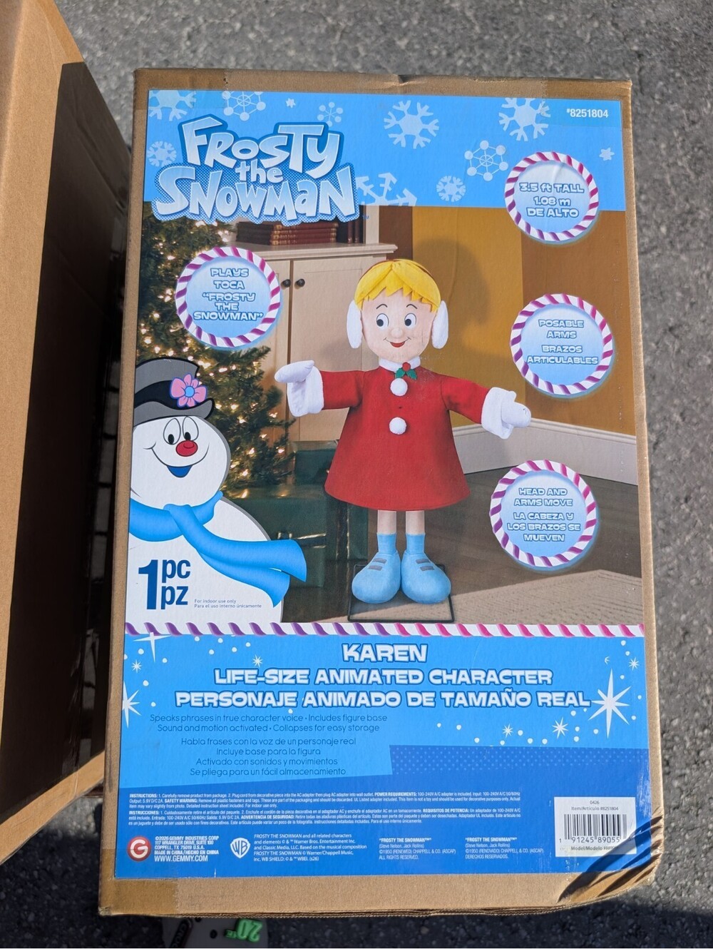 3.54 Ft Karen from Frosty the Snowman Animatronic Christmas Animated Prop NEW